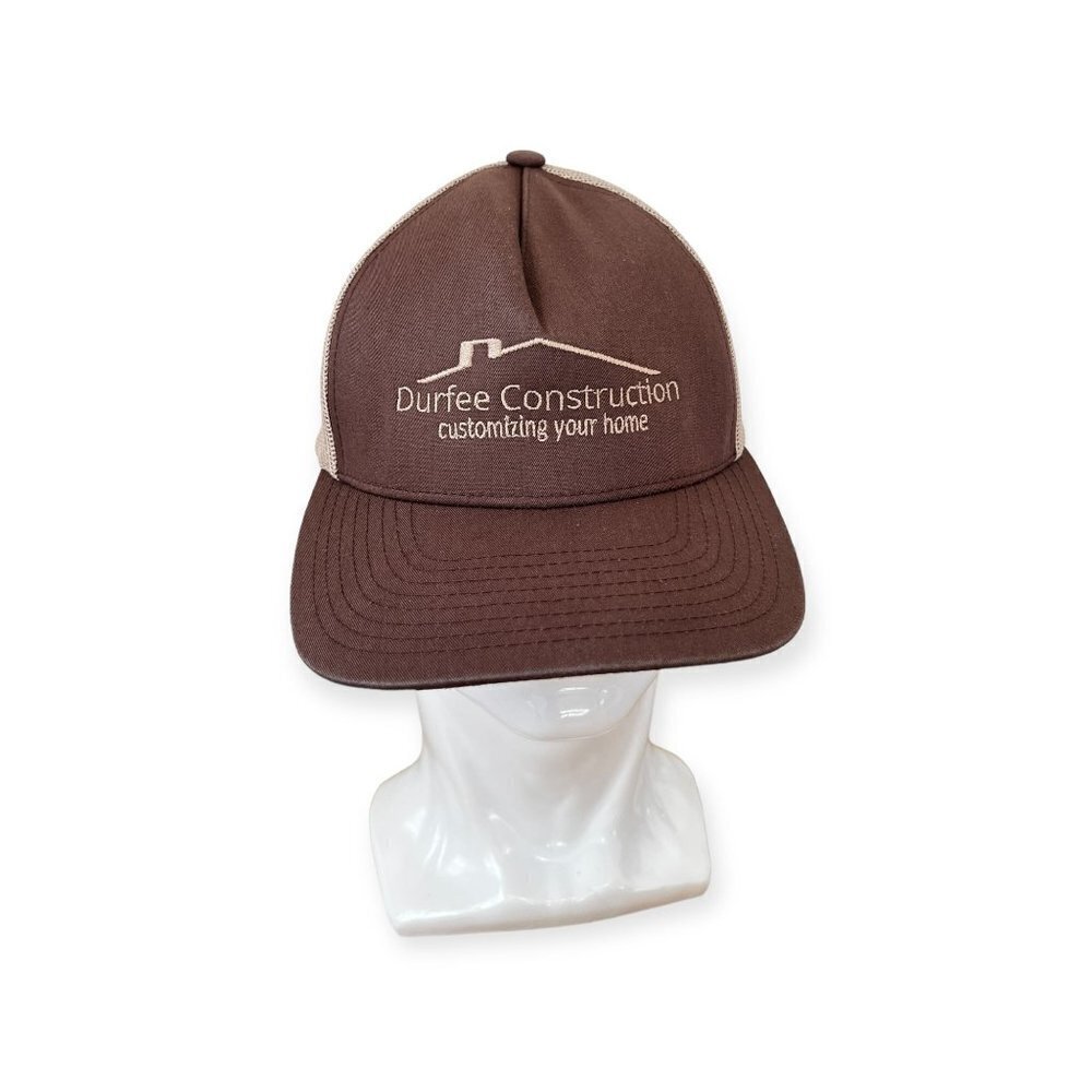 Man's Brown Fitted Embroidered Trucker Hat